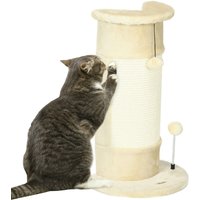 PawHut Kratzstamm, 58cm Kratzsäule für Katzen, Katzenkratzbaum mit Kratzball