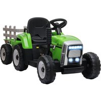 HOMCOM Elektrischer Traktor Kinder Aufsitztraktor mit MP3 Funktion, 3-6KM/H Grün