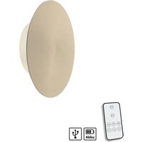 Paul Neuhaus LED Wandleuchte AKKU PUNTUA, Akkubetrieb, Klettverschluss, messing matt