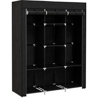 HOMCOM Stoffschrank, Faltschrank, Kleiderschrank mit Kleiderstange, 8 Ebenen