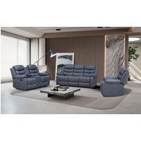 Happy Home Home Cinema Relaxsofa Set 3-tlg. mit 5 Relaxfunktionen und Mittelkonsole - Dunkelgrau