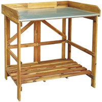 Hardin 1fachgut Pflanztisch aus Akazienholz mit Zinkplatte, ca. 85 x 44 x 89 cm - Braun