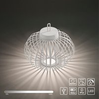 JUST LIGHT Akku Pendelleuchte AKUBA, 1x LED-Board/1,50Watt/2700Kelvin, IP44, Weiss