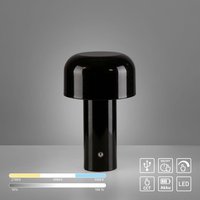 JUST LIGHT Akku- Tischleuchte AGNES, 1x LED-Board/1Watt/2700-5000Kelvin, IP20, Schwarz