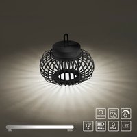 JUST LIGHT Akku Pendelleuchte AKUBA, 1x LED-Board/1,50Watt/2700Kelvin, IP44, Schwarz