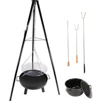 Lemodo Schwenkgrill mit Feuerschale, 52 cm großer Grillrost