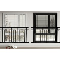 BELLA CASA Balkongeländer 90 x 156 cm, verzinktes Rohr mit Pulverbeschichtung, schwarz