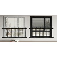 BELLA CASA Balkongeländer 90 x 225 cm, verzinktes Rohr mit Pulverbeschichtung, schwarz
