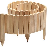 POWERTEC GARDEN Rollzaun aus Holz, ca. 203 x 20 / 35 x 1,7cm - Natur