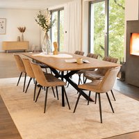 Home Deluxe HOME DELUXE Esstisch Eckig AVENCIA inkl. Sternfuß - 200 x 120 cm Fishbone Oak