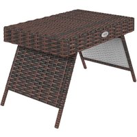 Outsunny Rattan Beistelltisch Gartentisch Klapptisch wetterfester Campingtisch
