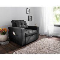 Better Home Ausziehbarer Schlafsessel mit verstellbarer Rückenlehne mit Kissen, Becherhalter & Seitentasche