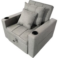 Better Home Ausziehbarer Schlafsessel mit verstellbarer Rückenlehne mit Kissen, Becherhalter & Seitentasche