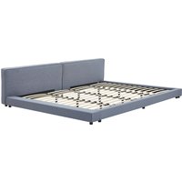 Home Deluxe HOME DELUXE Bett mit Ablage GALAXIS – 270 x 200 cm Grau mit Matratze H2/H3