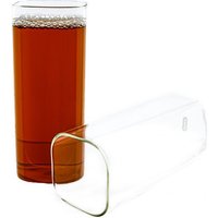 Mulex Glas Quadratische Glas Japanische Getränkebecher Borosilikatglas, Hitzebeständig 400 ml