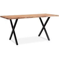 Wohnling Esszimmertisch 160 cm Akazie Massivholz Esstisch Küchentisch Baumkante