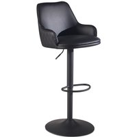 Wohnling Barhocker Kunstleder Schwarz Hocker Küchenhocker Bistrohocker Barstuhl