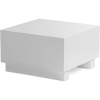 Wohnling Couchtisch MONOBLOC Weiß Hochglanz 60x60 cm Wohnzimmertisch Sofatisch