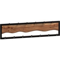 Wohnling Wandgarderobe Hakenleiste Massivholz 80 cm Garderobe Flur Metall Modern