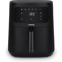 H.Koenig Heißluftfritteuse 6L FRY860, 6 Kochprogramme, Schwarz