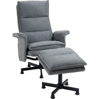 HOMCOM Massagesessel mit Fußhocker, Elektrischer Fernsehsessel mit Leinenoptik