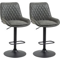 HOMCOM 2er-Set Barhocker Barstuhl höhenverstellbar Tresenstuhl mit Fußstütze