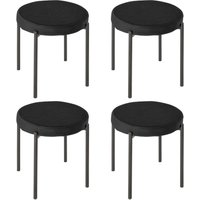 HOMCOM 4er-Set Esszimmerhocker Esszimmerstühle Küchenstuhl Stahl Schwarz