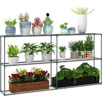 Outsunny Pflanzenregal, Blumenregal Pflanzentreppe mit 3 Stufen, für Garten