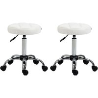 HOMCOM Rollhocker Höhenverstellbarer Arbeitshocker Drehbar Salon Hocker für Büro