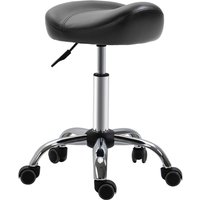 HOMCOM Rollhocker Höhenverstellbar Arbeitshocker mit Rädern für Massage Schwarz