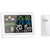 digi-tech GmbH Funk-Wetterstation mit Farbdisplay Außensensor Schimmelwarner Hygrometer Barometer Datumsanzeige
