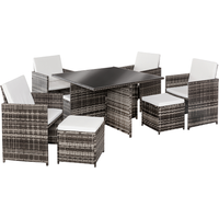 Hardin 1fachgut 21tlg. Polyrattan-Sitzgruppe CUBO mit klappbare Rückenlehnen - platzsparendes Würfelsystem