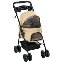 PawHut Hundewagen Pet Stroller für kleine Hunde und Katzen Khaki