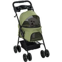 PawHut Hundewagen Pet Stroller für kleine Hunde und Katzen Dunkelgrün
