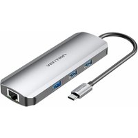 Vention USB-C Dockingstation auf HDMI - Anschlüsse 3x USB3.0, SD, TF - PD 0,15m (grau)