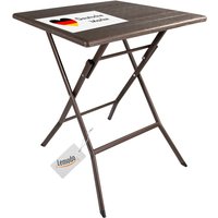 Lemodo Klapptisch in Holz-Optik, Balkontisch mit Tischplatte 62 x 62 cm (L x B), braun