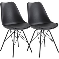 Wohnling 2er Set Esszimmerstuhl 86 x 58 x 48 cm Schwarz