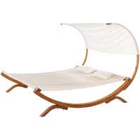 GreenYard Sonnenliege mit Sonnendach, ca. 200 x 200 x 175 cm – Natur