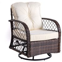 CHILLROI Gartensessel mit Dreh- und Schaukelfunktion, ca. 70 x 73 x 89 cm