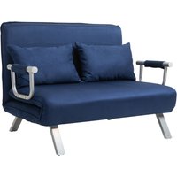 HOMCOM HOMCOM 2-Sitzer Sofa mit Schlaffunktion Schlafsofa mit Verstellbarer Rückenlehne