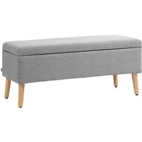 HOMCOM HOMCOM Sitzbank Polsterbank mit Stauraum scandinavia Polyester Holz Grau