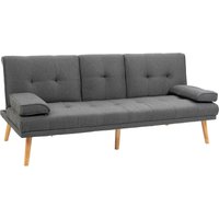 HOMCOM HOMCOM Schlafsofa 3-Sitzer-Sofa Bettsofa mit Klappbarem Tisch, Leinenoptik