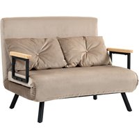 HOMCOM HOMCOM Schlafsofa Klappbett mit Bettfunktion Verstellbarer Rückenlehne Hellbraun