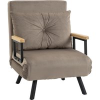 HOMCOM HOMCOM Schlafsessel, Einzelsofa mit Bettfunktion, Relaxsessel mit Rückenkissen