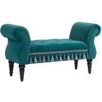 HOMCOM HOMCOM Luxus Sitzbank Polsterbank Hockerbank Kautschuk Polyester Grau