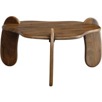 Wohnling Couchtisch Mango Massivholz 78x78x39,5 cm Walnussfarben