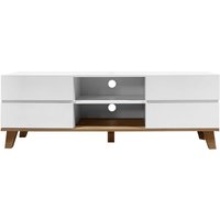 Better Home TV-Lowboard mit 4 Türen & 2 Fächer, ca. 150 x 39,5 x 54 cm - Weiß