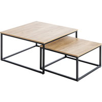 Better Home 2tlg. Couchtisch-Set mit Stahlrahmen - Braun
