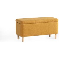 Better Home Truhenbank Polsterbank mit Aufbewahrung, ca. 100 x 40 x 49 cm aus Samt - Gelbbraun