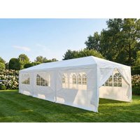 Hardin 1fachgut Partyzelt Pavillon mit 8 Seitenwänden, ca. 900 x 300 x 250 cm – Weiß